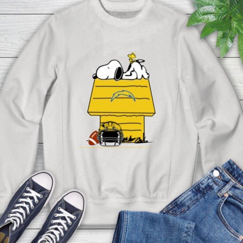Los Angeles Chargers Snoopy Woodstock Peanuts Nfl Football Christmas Sweatshirt